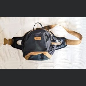 Forclazi Blue and Tan Waist Travel Bag, 5 Lit